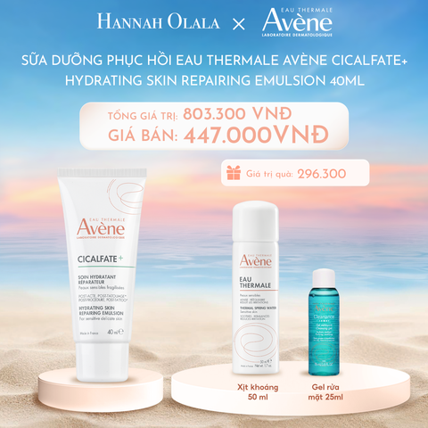 C845_DEAL 7: SỮA DƯỠNG PHỤC HỒI EAU THERMALE AVÈNE CICALFATE+ HYDRATING SKIN REPAIRING EMULSION 40ML GIÚP LÀM DỊU DA 