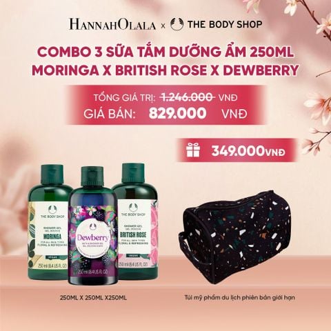  COMBO 3 SỮA TẮM THIÊN NHIÊN DƯỠNG ẨM NGÁT HƯƠNG 250ML - MORINGA X DEWBERRY X BRITISH ROSE 