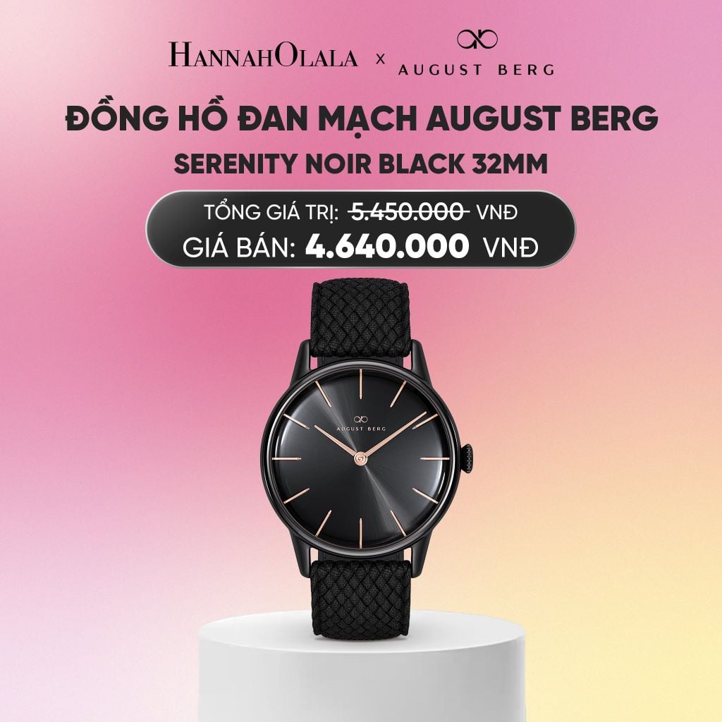  ĐỒNG HỒ ĐAN MẠCH AUGUST BERG - SERENITY NOIR BLACK 32MM - DÂY PERLON - MÀU ĐEN_A2278 