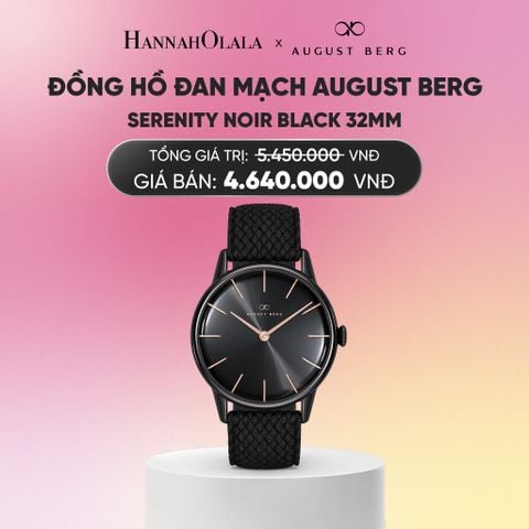  ĐỒNG HỒ ĐAN MẠCH AUGUST BERG - SERENITY NOIR BLACK 32MM - DÂY PERLON - MÀU ĐEN_A2278 