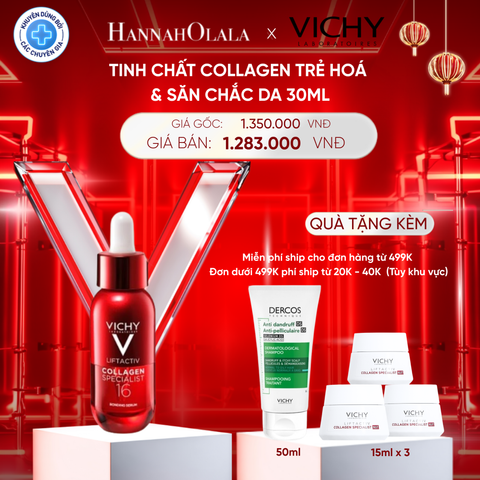  DEAL 7 TINH CHẤT VICHY COLLAGEN 16 TRẺ HOÁ & SĂN CHẮC DA, CẢI THIỆN 16/16 DẤU HIỆU LÃO HOÁ 30ML 