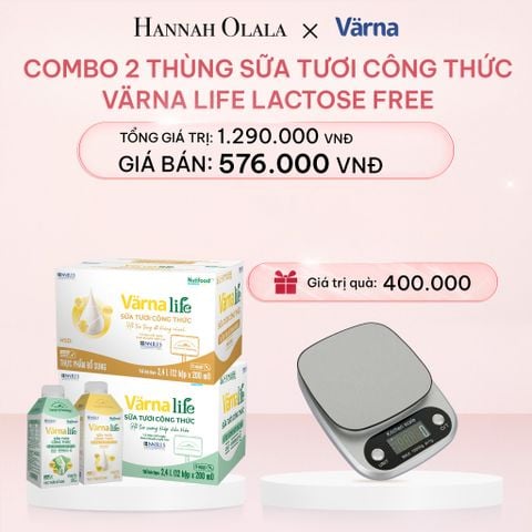  E429_DEAL 7: COMBO 2 THÙNG SỮA TƯƠI CÔNG THỨC VARNA LIFE LACTOSE FREE (24 HỘP X 200ML) 