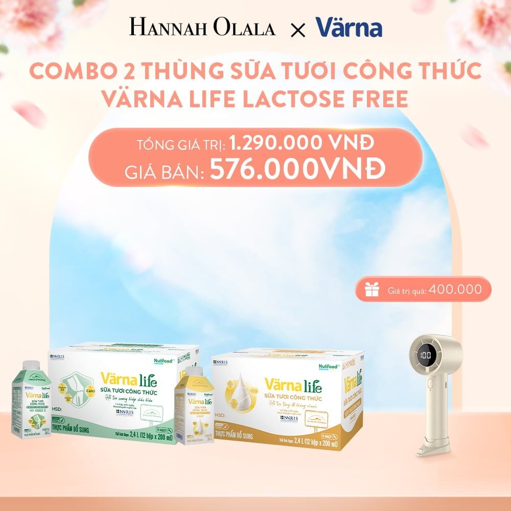  A901_DEAL 7: COMBO 2 THÙNG SỮA TƯƠI CÔNG THỨC VARNA LIFE LACTOSE FREE (24 HỘP X 200ML) 