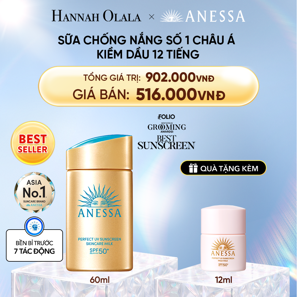  DEAL 7: KEM CHỐNG NẮNG DẠNG SỮA DƯỠNG DA KIỀM DẦU BẢO VỆ HOÀN HẢO ANESSA GOLD MILK SPF50+ PA++++ 60ML 