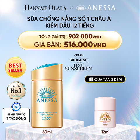  DEAL 7: KEM CHỐNG NẮNG DẠNG SỮA DƯỠNG DA KIỀM DẦU BẢO VỆ HOÀN HẢO ANESSA GOLD MILK SPF50+ PA++++ 60ML 