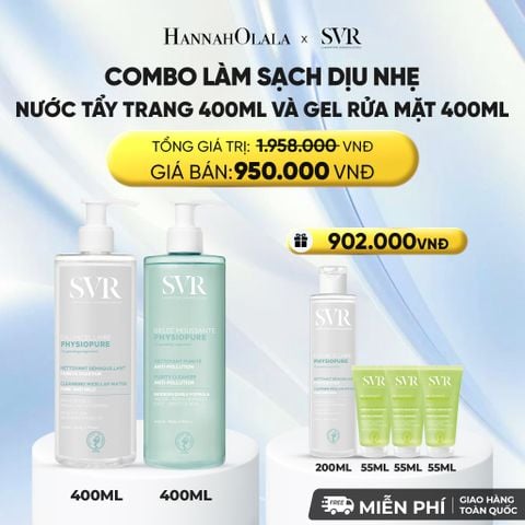  COMBO LÀM SẠCH DỊU NHẸ NƯỚC TẨY TRANG PHYSIOPURE EAU MICELLAIRE 400ML VÀ GEL RỬA MẶT GELEE MOUSSANTE 400ML - DEAL 07 