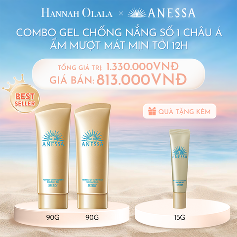  C380_DEAL 7: COMBO GEL CHỐNG NẮNG DƯỠNG DA DƯỠNG ẨM BẢO VỆ HOÀN HẢO ANESSA GOLD GEL SPF50+ PA++++ 90GX2 