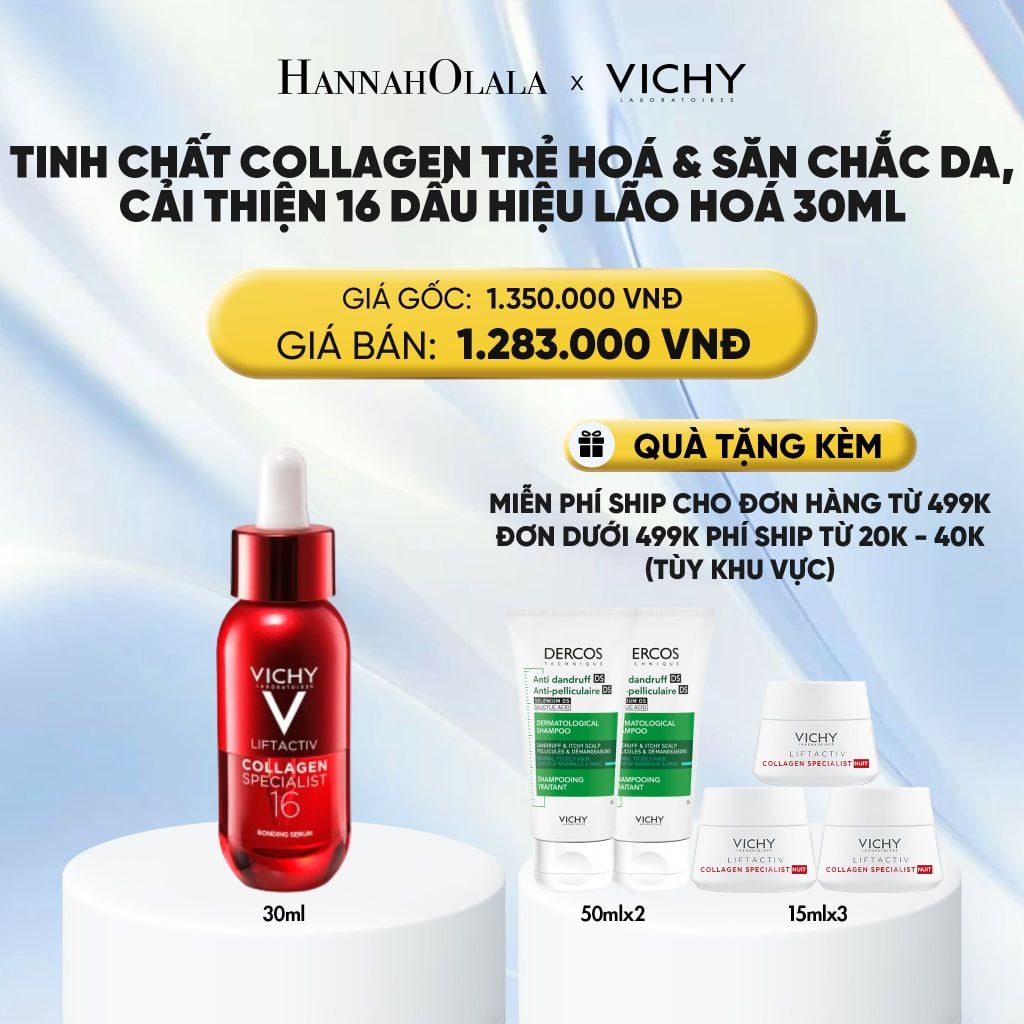  TINH CHẤT VICHY COLLAGEN 16 TRẺ HOÁ & SĂN CHẮC DA, CẢI THIỆN 16/16 DẤU HIỆU LÃO HOÁ 30ML - DEAL 7 : 
