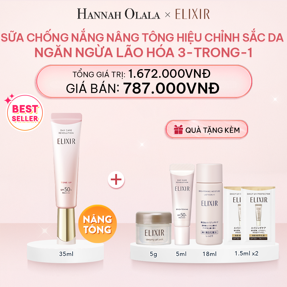  E122_DEAL 26: SỮA CHỐNG NẮNG NÂNG TÔNG ELIXIR DAY CARE REVOLUTION TONE UP 35ML 
