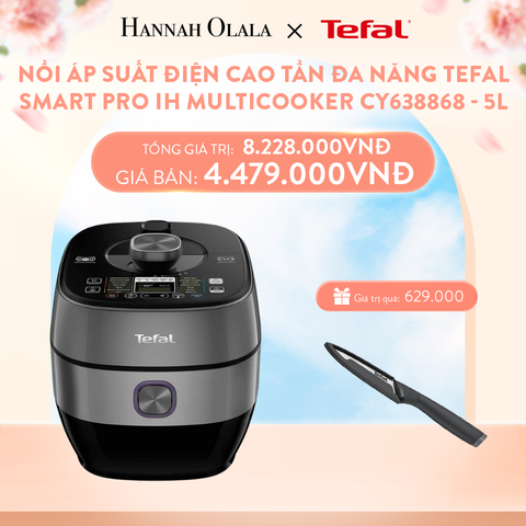  A853_DEAL 7: NỒI ÁP SUẤT ĐIỆN CAO TẦN ĐA NĂNG TEFAL SMART PRO IH MULTICOOKER CY638868 - 5L 