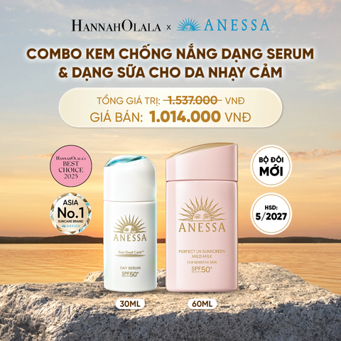  COMBO SERUM CHỐNG NẮNG & SỮA CHỐNG NẮNG BẢO VỆ VÀ DƯỠNG DA AN TOÀN CHO DA NHẠY CẢM ANESSA DAY SERUM 30ML + MILD MILK 60ML HSD: 24/05/2027 - DEAL 7 - B535 