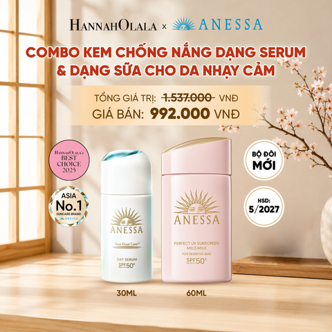  COMBO SERUM CHỐNG NẮNG & SỮA CHỐNG NẮNG BẢO VỆ VÀ DƯỠNG DA AN TOÀN CHO DA NHẠY CẢM ANESSA DAY SERUM 30ML + MILD MILK 60ML HSD: 24/05/2027 - DEAL 7 