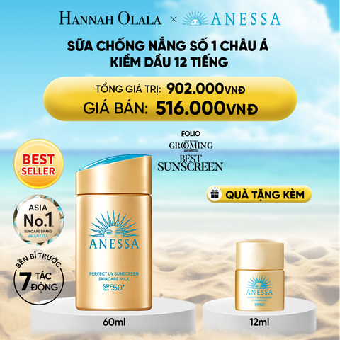  DEAL 7: SỮA CHỐNG NẮNG DƯỠNG DA KIỀM DẦU BẢO VỆ HOÀN HẢO ANESSA GOLD MILK SPF50+ PA++++ 60ML 