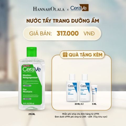  NƯỚC TẨY TRANG DỊU NHẸ, SẠCH ẨM CHUẨN CHUYÊN GIA CERAVE MICELLAR CLEANSING WATER 295ML - A2246 