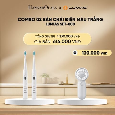  DEAL 7: COMBO 02 BÀN CHẢI ĐIỆN MÀU TRẮNG LUMIAS SET-800 