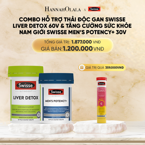  DEAL 7: COMBO HỖ TRỢ THẢI ĐỘC GAN SWISSE LIVER DETOX 60V & TĂNG CƯỜNG SỨC KHỎE NAM GIỚI SWISSE MEN’S POTENCY+ 30V 