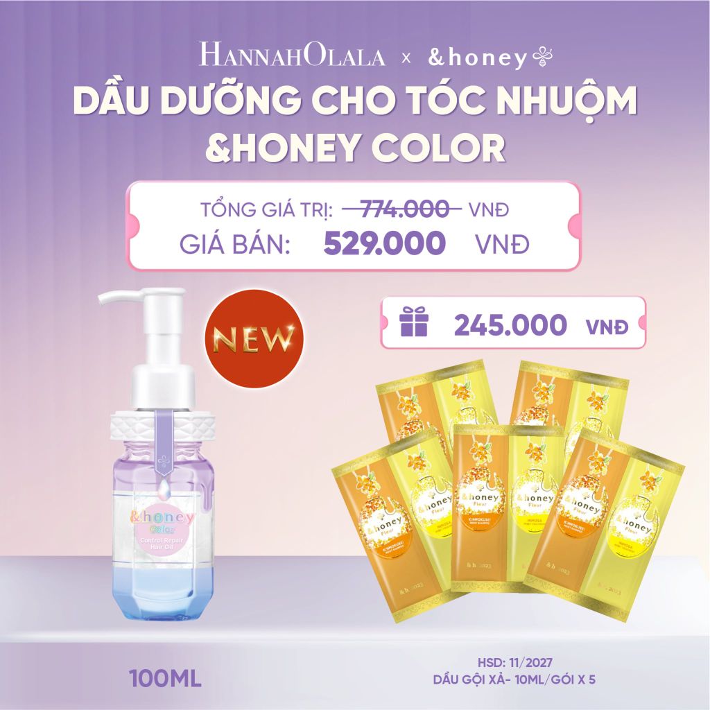  [NEW] DẦU DƯỠNG TÓC SUÔN MƯỢT VÀO NẾP 3.0 &HONEY MELTY 100 ml - H068 