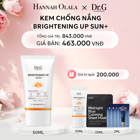  E441: DEAL 7: KEM CHỐNG NẮNG DR.G BRIGHTENING UP SUN+ SPF50+ PA+++ 50ML TẶNG TUÝP 20ML NÂNG TÔNG KIỀM DẦU LÀM SÁNG DA 