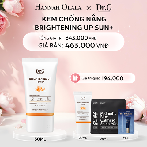  E441: DEAL 7: KEM CHỐNG NẮNG DR.G BRIGHTENING UP SUN+ SPF50+ PA+++ 50ML TẶNG TUÝP 20ML NÂNG TÔNG KIỀM DẦU LÀM SÁNG DA 