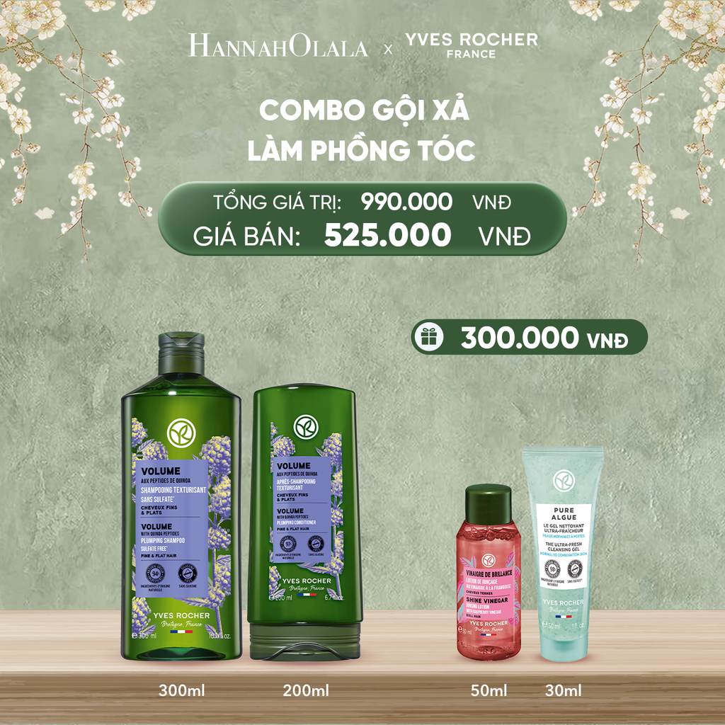  DEAL 7: COMBO GỘI XẢ LÀM PHỒNG TÓC TẶNG MINI GIẤM XẢ TÓC BÓNG MƯỢT + SỮA RỬA MẶT 