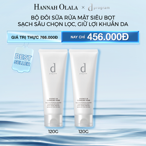  M59_DEAL 3: BỘ SỮA RỬA MẶT TẠO BỌT DƯỠNG DA DPROGRAM ESSENCE IN CLEANSING FOAM 120G X2 