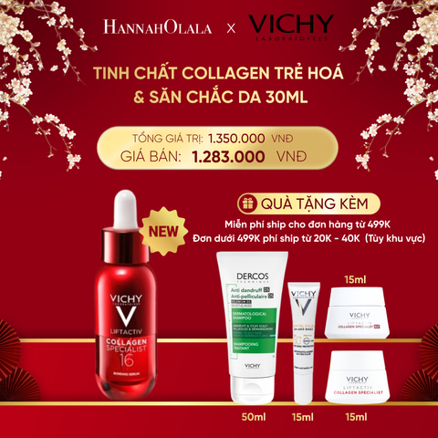  DEAL 7 TINH CHẤT VICHY COLLAGEN 16 TRẺ HOÁ & SĂN CHẮC DA, CẢI THIỆN 16/16 DẤU HIỆU LÃO HOÁ 30ML 
