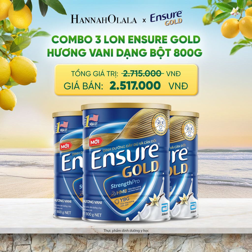 COMBO 3 LON ENSURE GOLD HƯƠNG VANI DẠNG BỘT 800G DEAL 7: 