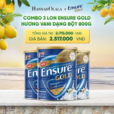  COMBO 3 LON ENSURE GOLD HƯƠNG VANI DẠNG BỘT 800G DEAL 7: 