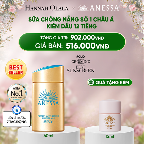  DEAL 7: SỮA CHỐNG NẮNG DƯỠNG DA KIỀM DẦU BẢO VỆ HOÀN HẢO ANESSA GOLD MILK SPF50+ PA++++ 60ML 