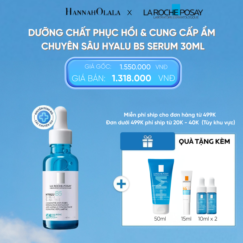  D44: DEAL 7: DƯỠNG CHẤT PHỤC HỒI & CUNG CẤP ĐỘ ẨM CHUYÊN SÂU HYALU B5 SERUM 30ML([CẢI TIẾN MỚI - 4 LOẠI HA]) 