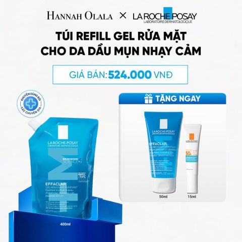  GEL RỬA MẶT CHO DA DẦU MỤN NHẠY CẢM EFFACLAR FOAMING GEL 400ML (TÚI REFILL) - B54 