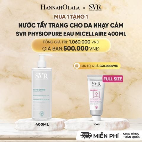  NƯỚC TẨY TRANG CHO DA NHẠY CẢM SVR PHYSIOPURE EAU MICELLAIRE 400ML - DEAL 07 