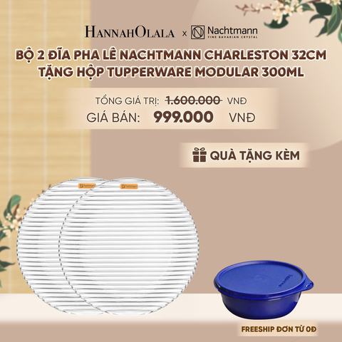  BỘ 2 ĐĨA PHA LÊ NACHTMANN CHARLESTON 32CM (TẶNG HỘP ĐỰNG THỰC PHẨM TUPPERWARE TRỮ KHÔ VÀ MÁT MODULAR BOWL 300ML) - DEAL 7 - A1539 