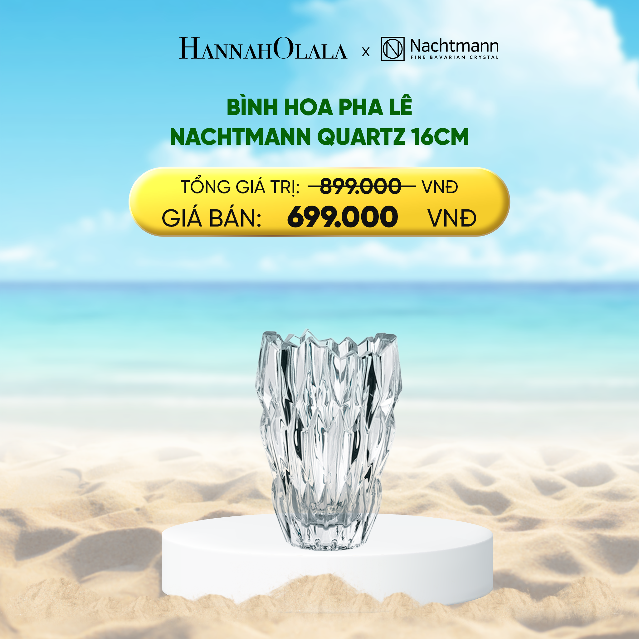 Bình Hoa Pha Lê Nachtmann Quartz 26cm