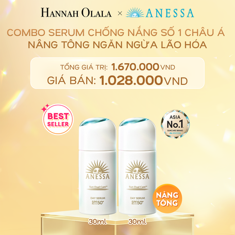  DEAL 7: COMBO SERUM CHỐNG NẮNG DƯỠNG DA NÂNG TÔNG NGĂN NGỪA LÃO HÓA ANESSA DAY SERUM SPF50+ PA++++ 30MLX2 