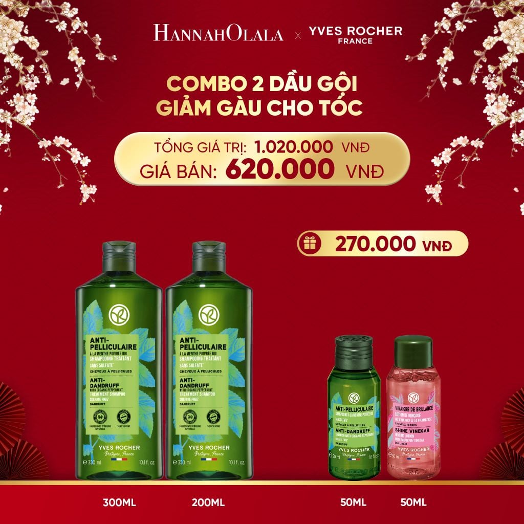  DEAL 8: COMBO 2 DẦU GỘI GIẢM GÀU CHO TÓC TẶNG MINI DẦU GỘI GIẢM GÀU + GIẤM XẢ TÓC BÓNG MƯỢT 