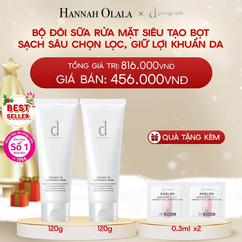  DEAL 7: BỘ SỮA RỬA MẶT TẠO BỌT DƯỠNG DA DPROGRAM ESSENCE IN CLEANSING FOAM 120G X2 