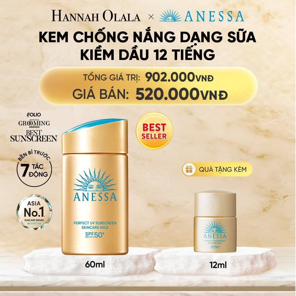  SỮA CHỐNG NẮNG DƯỠNG DA KIỀM DẦU BẢO VỆ HOÀN HẢO ANESSA GOLD MILK SPF50+ PA++++ 60ML - DEAL 7 