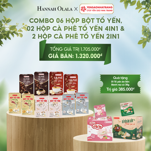  E109_DEAL 7: COMBO 06 HỘP BỘT TỔ YẾN & 02 HỘP CÀ PHÊ TỔ YẾN 4IN1 & 2 HỌP CÀ PHÊ TỔ YẾN 2IN1 