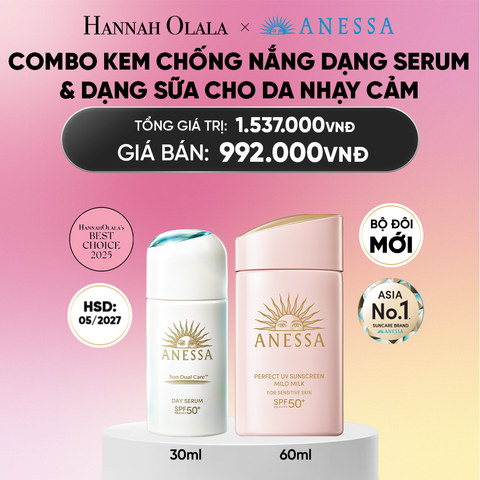  COMBO SERUM CHỐNG NẮNG & SỮA CHỐNG NẮNG BẢO VỆ VÀ DƯỠNG DA AN TOÀN CHO DA NHẠY CẢM ANESSA DAY SERUM 30ML + MILD MILK 60ML HSD: 24/05/2027 - DEAL 7_A2343 