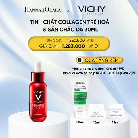  DEAL 7 TINH CHẤT VICHY COLLAGEN 16 TRẺ HOÁ & SĂN CHẮC DA, CẢI THIỆN 16/16 DẤU HIỆU LÃO HOÁ 30ML 