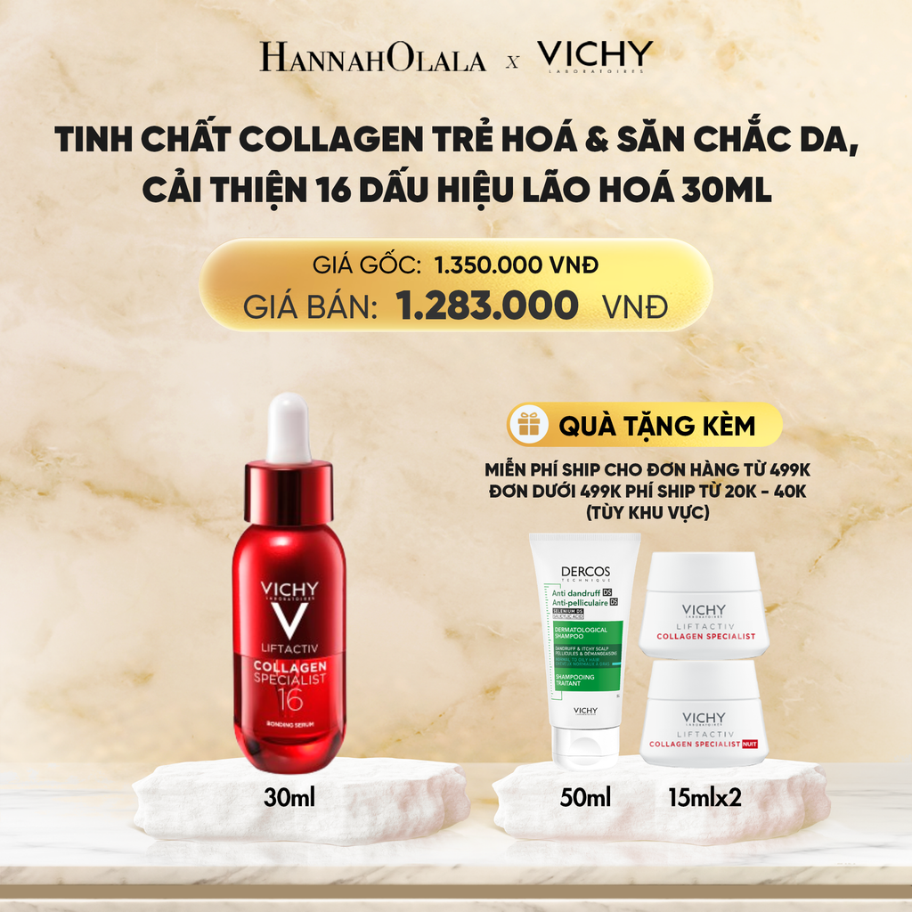  DEAL 7 TINH CHẤT VICHY COLLAGEN 16 TRẺ HOÁ & SĂN CHẮC DA, CẢI THIỆN 16/16 DẤU HIỆU LÃO HOÁ 30ML 