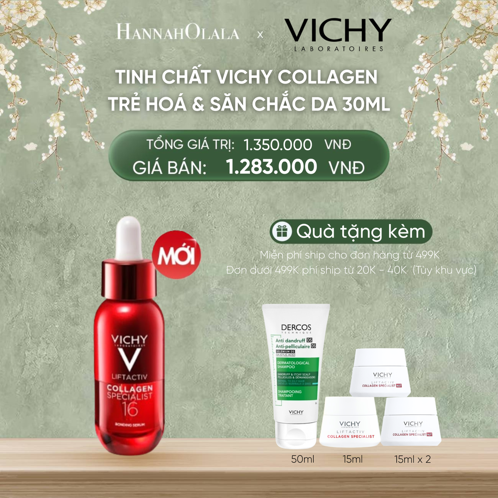  D756_DEAL 7 TINH CHẤT VICHY COLLAGEN 16 TRẺ HOÁ & SĂN CHẮC DA, CẢI THIỆN 16/16 DẤU HIỆU LÃO HOÁ 30ML 