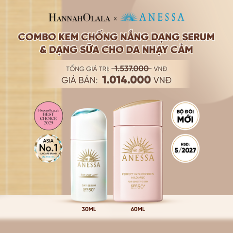  COMBO SERUM CHỐNG NẮNG & SỮA CHỐNG NẮNG BẢO VỆ VÀ DƯỠNG DA AN TOÀN CHO DA NHẠY CẢM ANESSA DAY SERUM 30ML + MILD MILK 60ML HSD: 24/05/2027 - DEAL 07 - A1249 