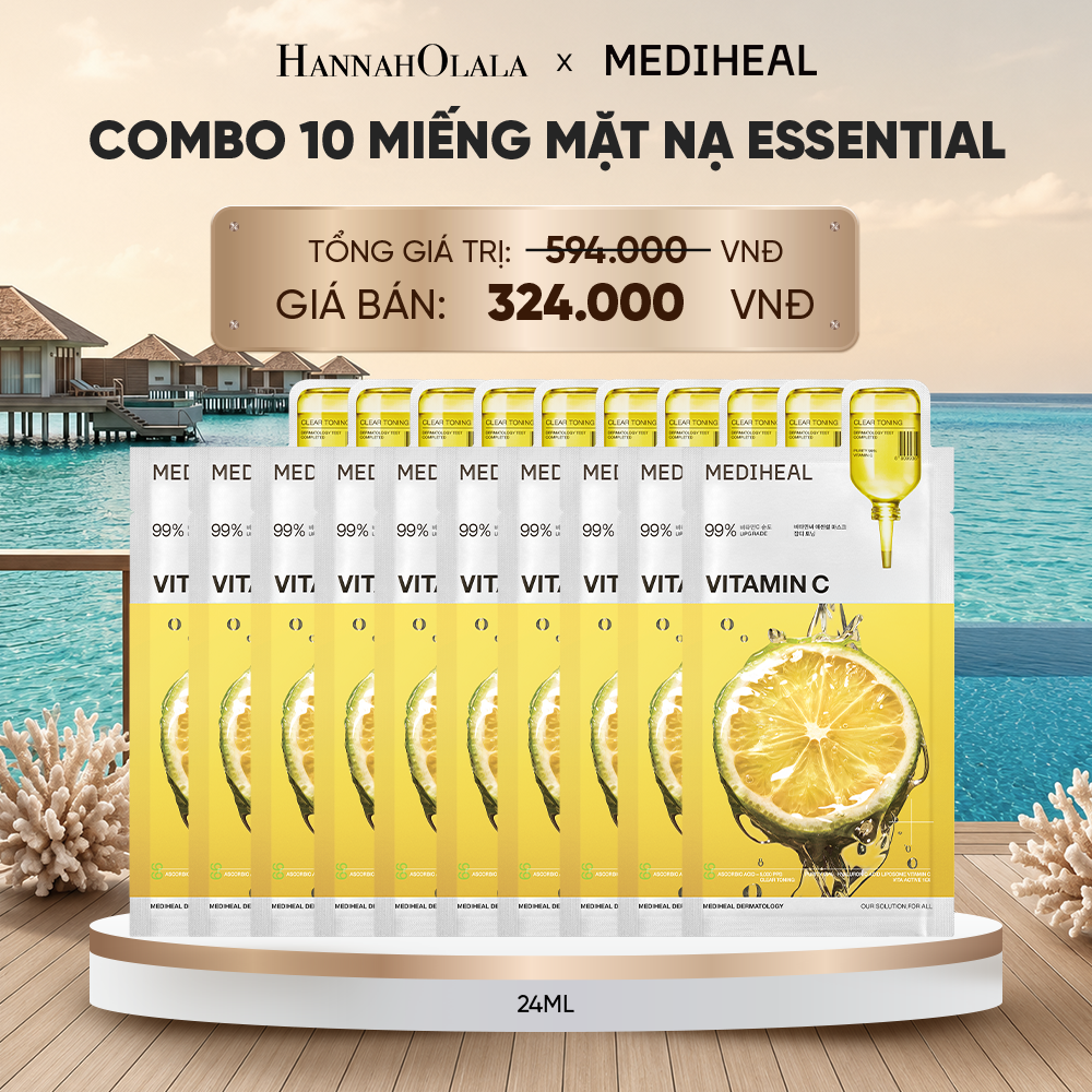  MEDIHEAL MẶT NẠ ESSENTIAL MASK 24ML (COMBO 10 MIẾNG) BẤT KỲ_ D1591 