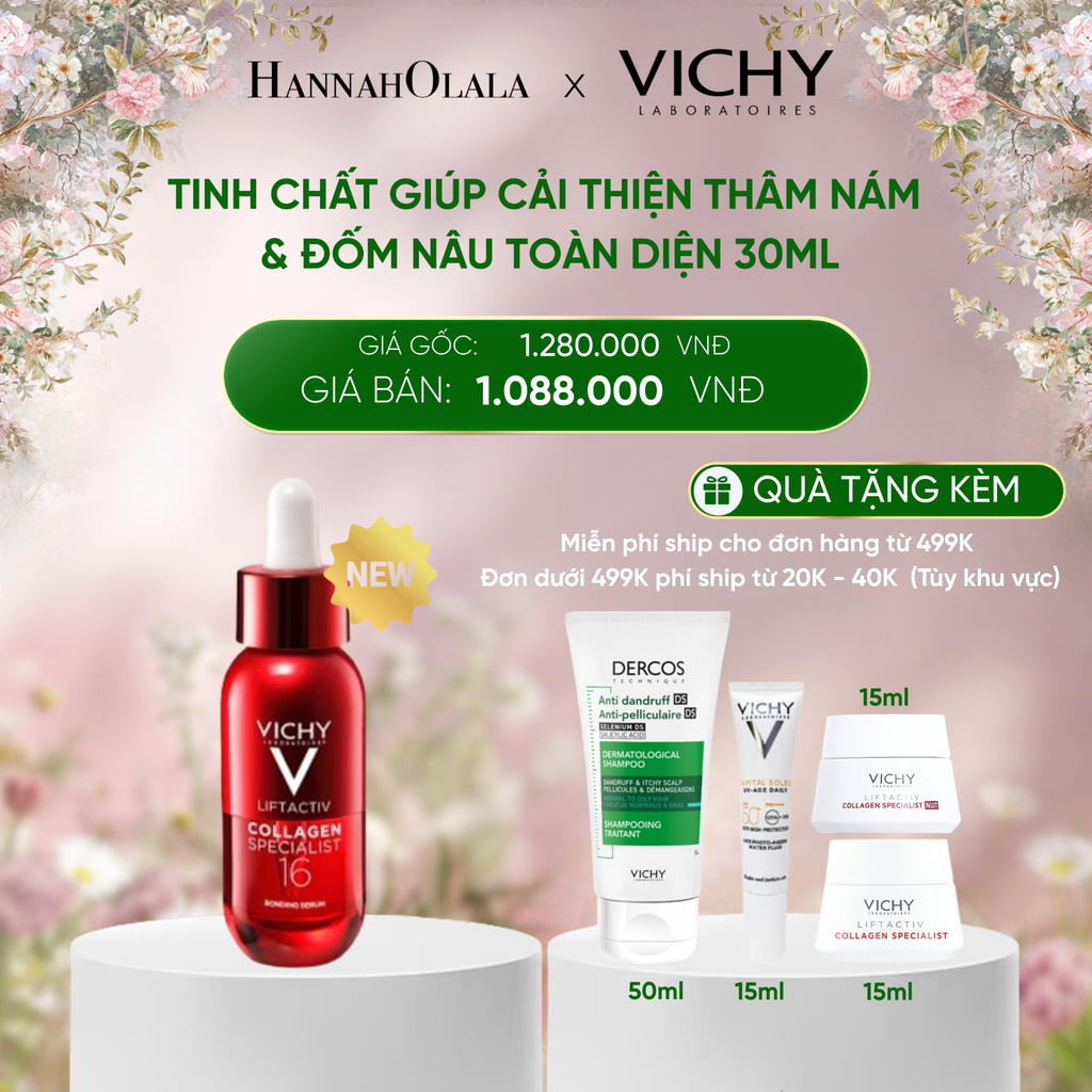  DEAL 7 TINH CHẤT VICHY COLLAGEN 16 TRẺ HOÁ & SĂN CHẮC DA, CẢI THIỆN 16/16 DẤU HIỆU LÃO HOÁ 30ML 