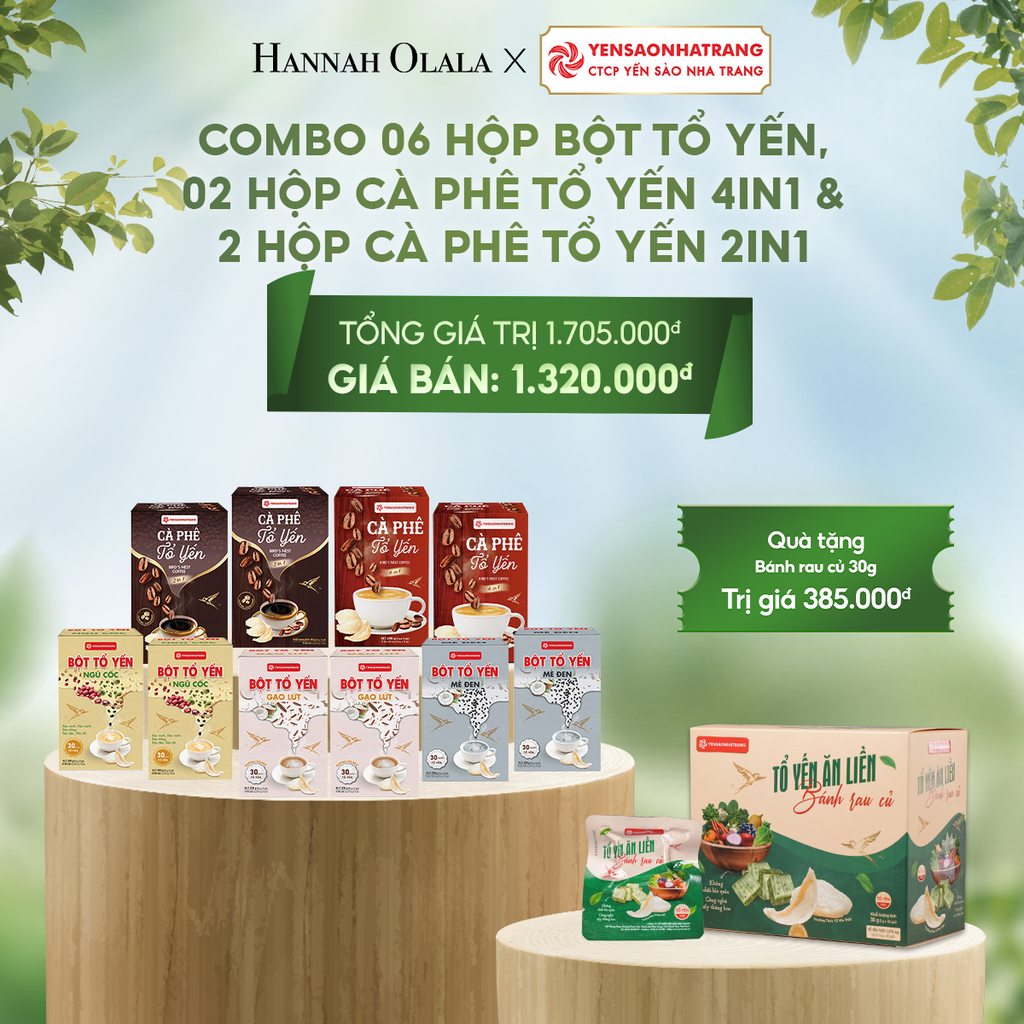  E109_DEAL 7: COMBO 06 HỘP BỘT TỔ YẾN & 02 HỘP CÀ PHÊ TỔ YẾN 4IN1 & 2 HỌP CÀ PHÊ TỔ YẾN 2IN1 