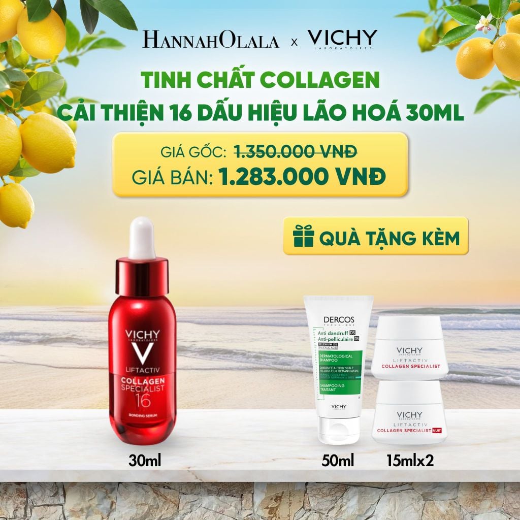  TINH CHẤT VICHY COLLAGEN 16 TRẺ HOÁ & SĂN CHẮC DA, CẢI THIỆN 16/16 DẤU HIỆU LÃO HOÁ 30ML DEAL 7 