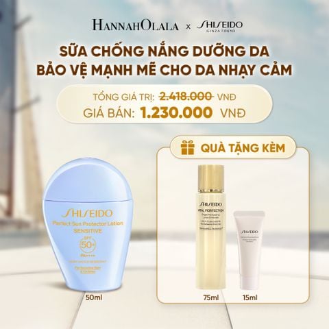  SỮA CHỐNG NẮNG CHO DA NHẠY CẢM SHISEIDO GSC PERFECT SUN PROTECTOR LOTION SENSITIVE SPF50+ 50ML - DEAL 3 