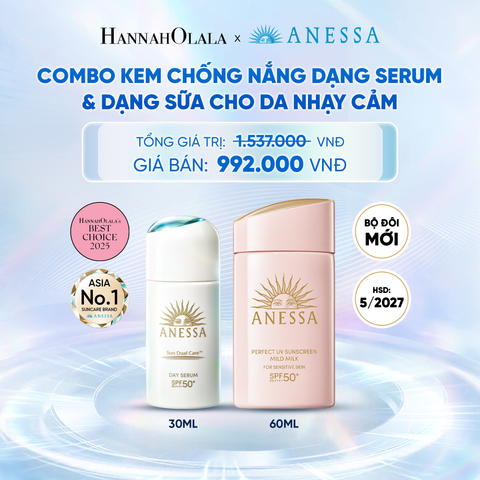  COMBO SERUM CHỐNG NẮNG & SỮA CHỐNG NẮNG BẢO VỆ VÀ DƯỠNG DA AN TOÀN CHO DA NHẠY CẢM ANESSA DAY SERUM 30ML + MILD MILK 60ML HSD: 24/05/2027 - DEAL 7 - C35 